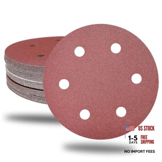 30 PCS 9″ 6 Hole Drywall Sanding Discs Set – 80 100 120 180 240 400 Grits