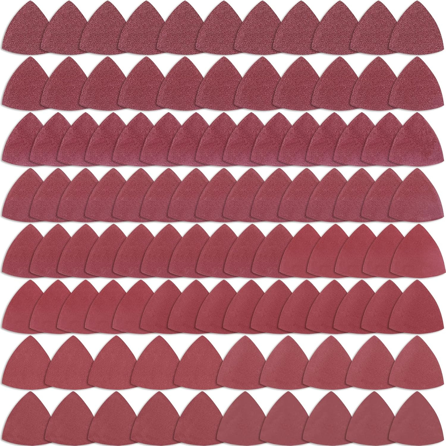 100 Pcs 3-1/8 Inch Triangle Sanding Pads Oscillating Multi Tool Sandpaper