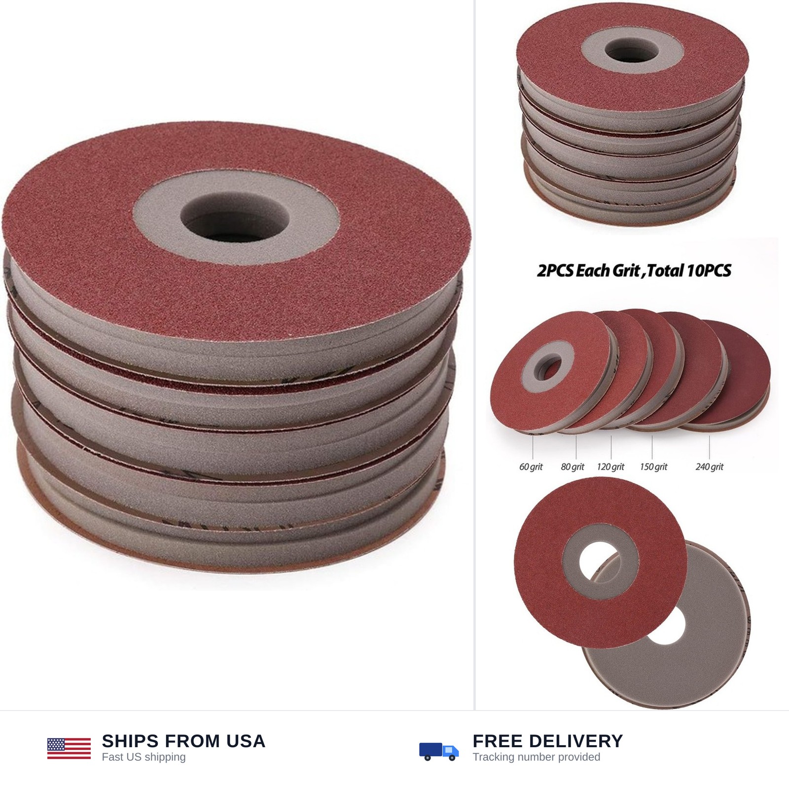 LotFancy 10PCS Drywall Sanding Discs, 8-7/8″ 60 80 120 150 220 Grit Foam-Back…