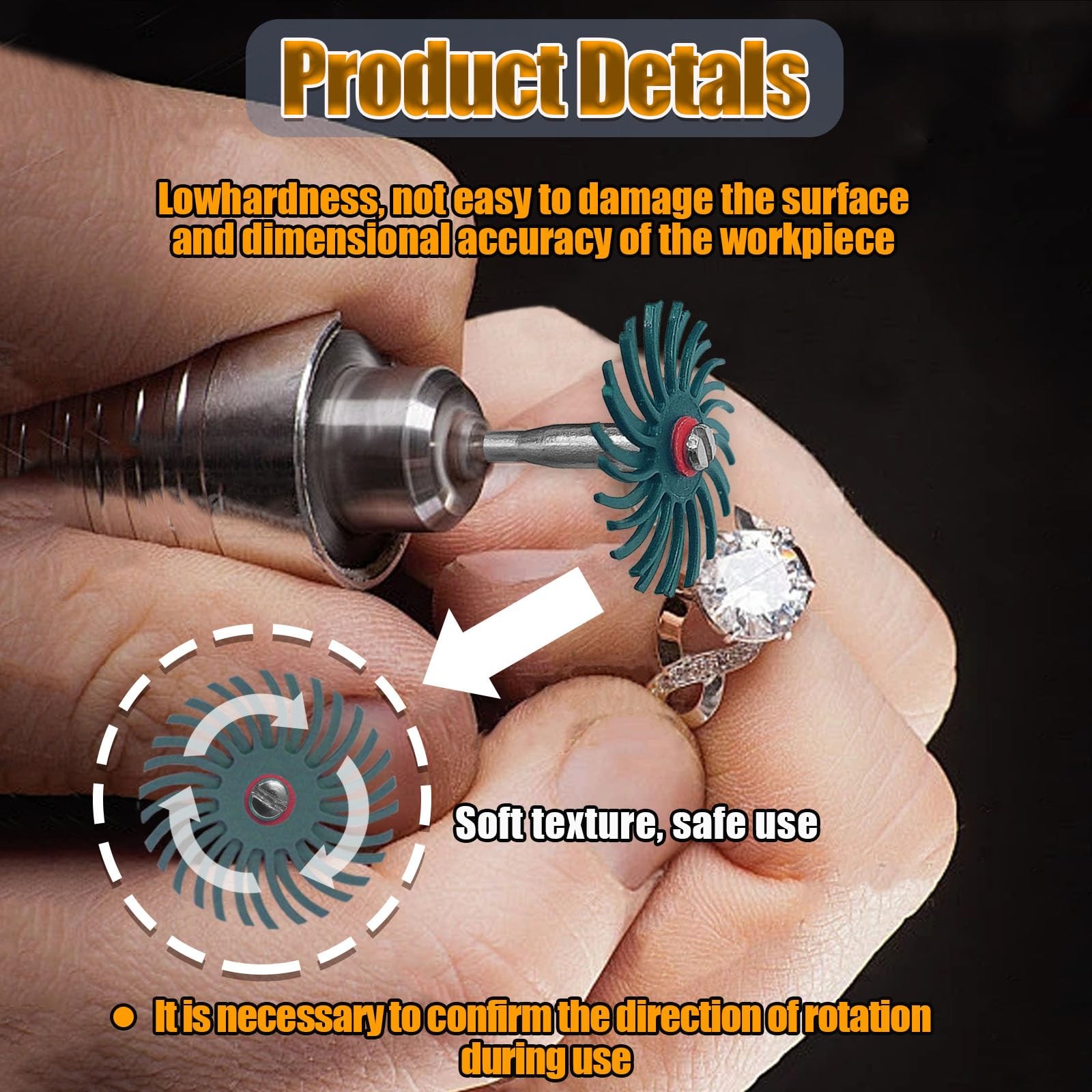 42 Pcs 1 Inch Radial Bristle Discs Kit with 3mm Shank, 80 to 2500 Grit
