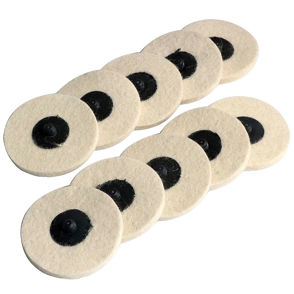 20PCS 3 inch Wool Buffing Polishing Pad Die Grinder Drill Roll Lock Sanding Disc