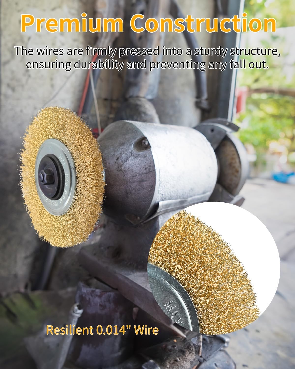 6″ INCH ROUND WIRE BRUSH WHEEL FOR BENCH GRINDER