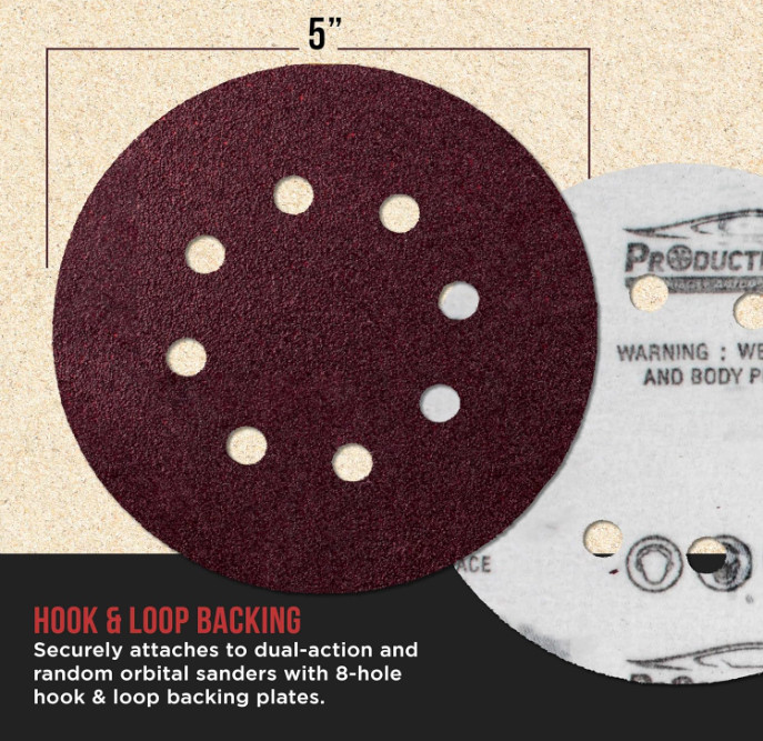 160 Pack 5 inch Sanding Discs 8-Hole Red Variety Pack Grit, Hook ,Loop Sandpaper