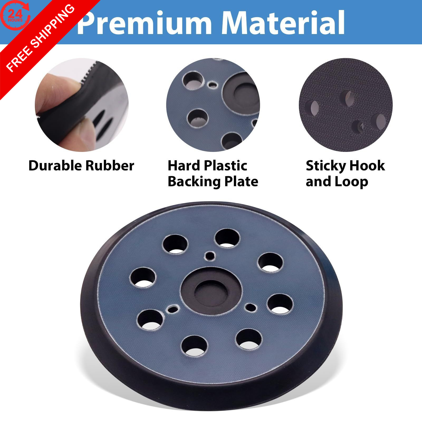 5″ Sander Replacement Pad for Makita, 2 Pack Blue