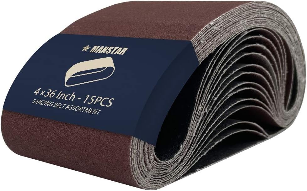 15 Pcs 4×36 Inch Aluminum Oxide Sanding Belts – Versatile Grits for Polishing