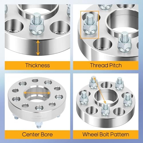 5×4.5 to 5×4.5 1.25 inch Wheel Spacer with 12×1.5 studs 64.1mmBC Wheel