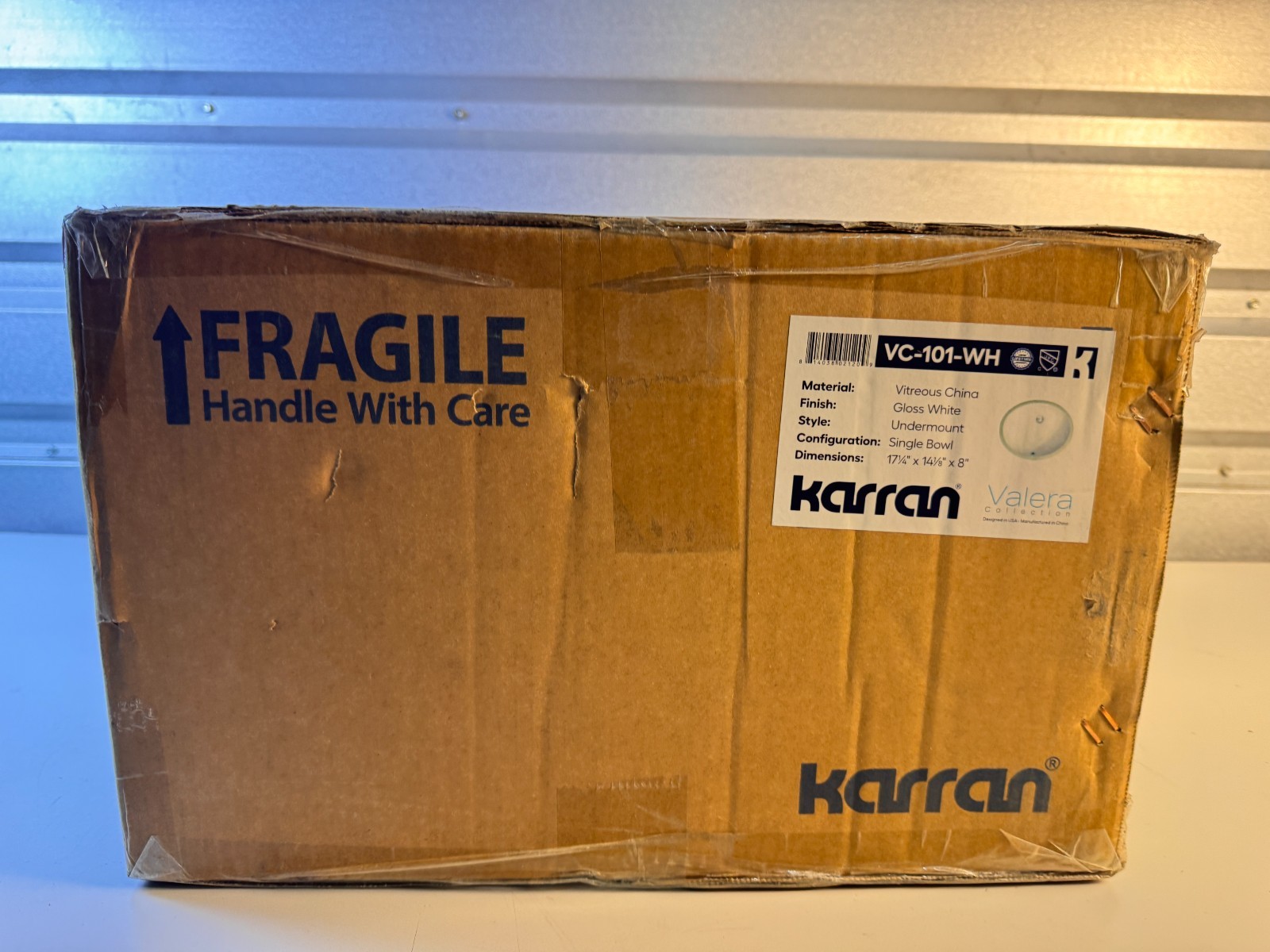 Karran Valera VC-101-WH Undermount Bathroom Sink White 17 x 14 in