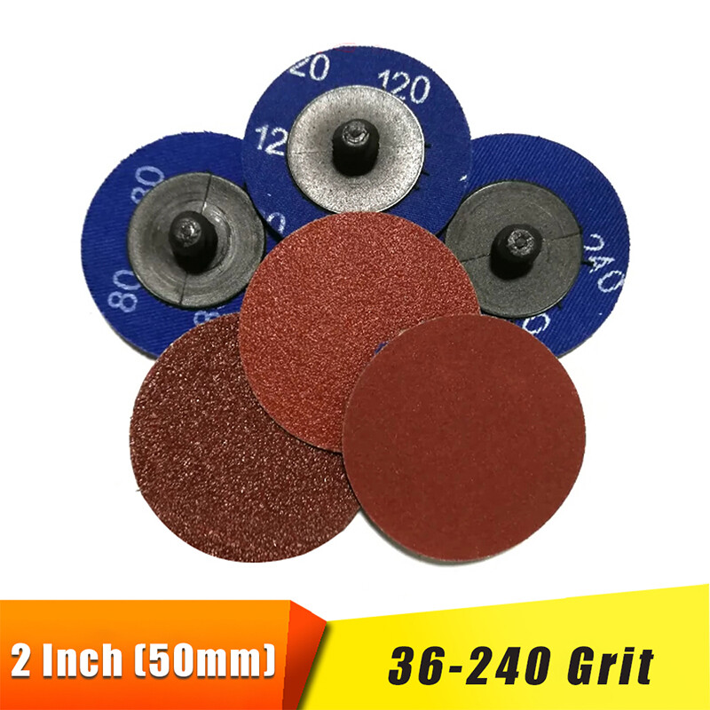 2 Inch 50mm Roll Lock Sanding Discs R-Type Quick Change Disc Pads 36-240 Grit