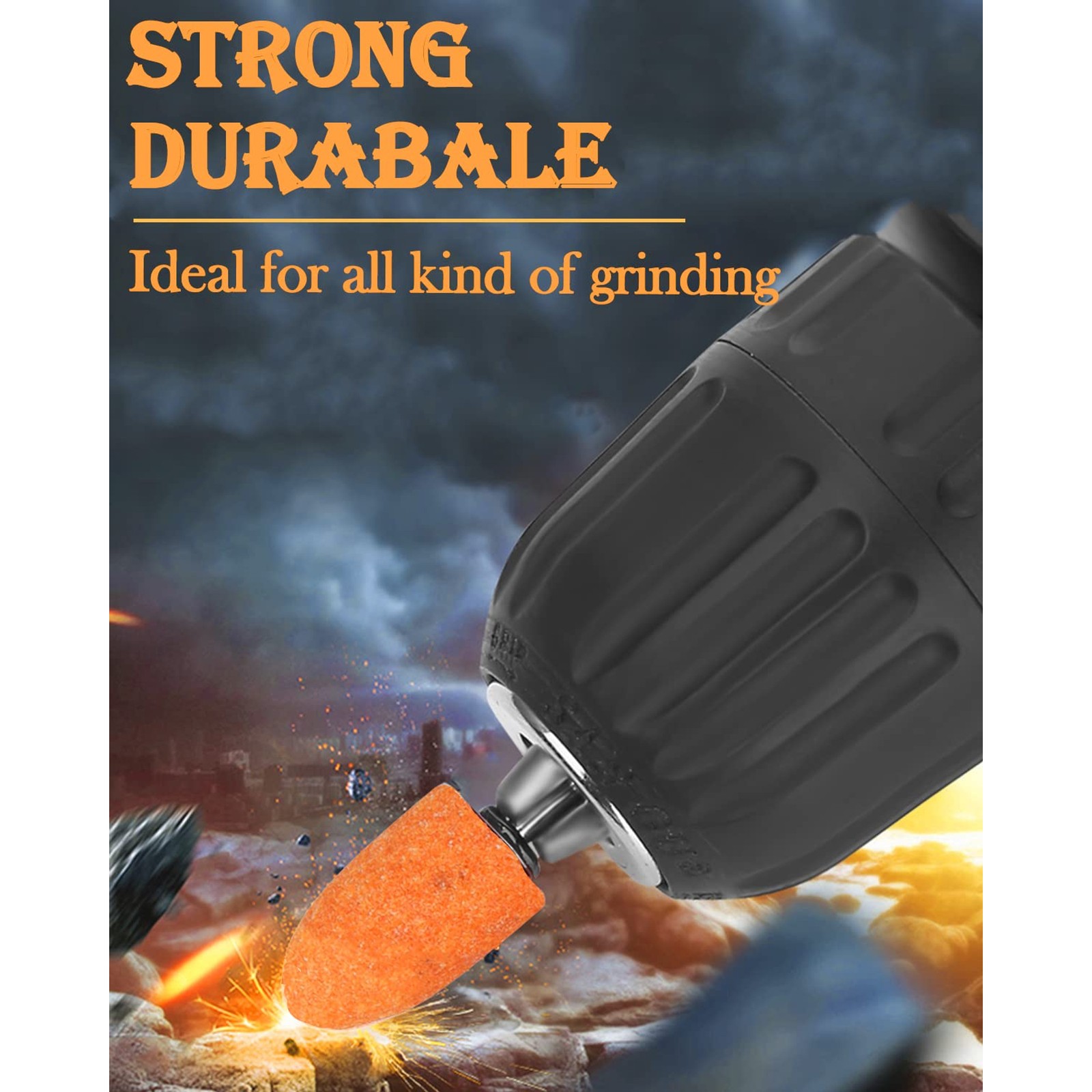 60 Pack Grinding Stone Set 1/8″ Shank, Sanding Drill Bit for Rotary Tool Flap Wh