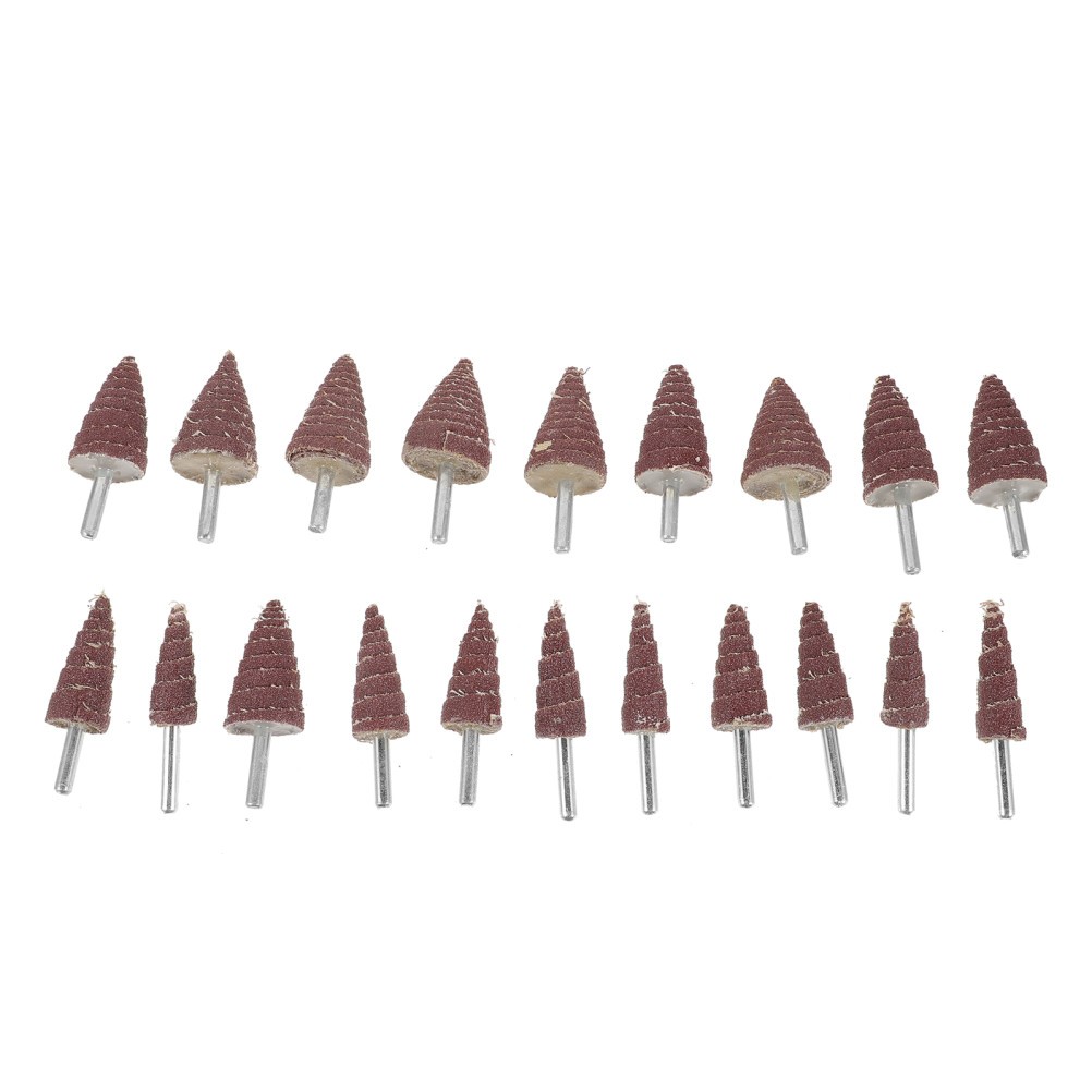 20Pcs Cone Shape Abrasive Flap Wheels with Handle for Sanding Grinding