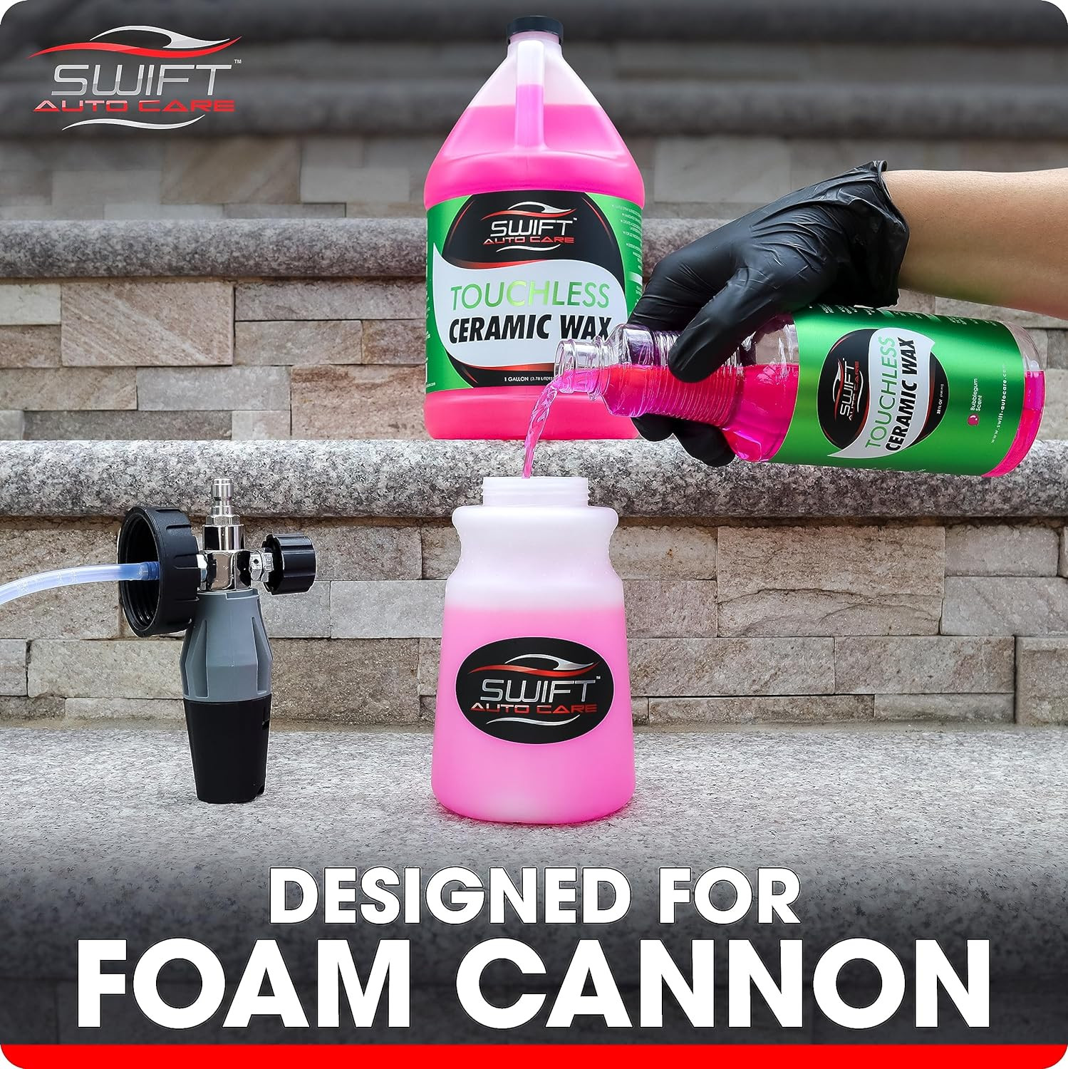 Swift Touchless Ceramic Foamable Wax (32 Oz) – Spray On/Rinse off for High-Gloss