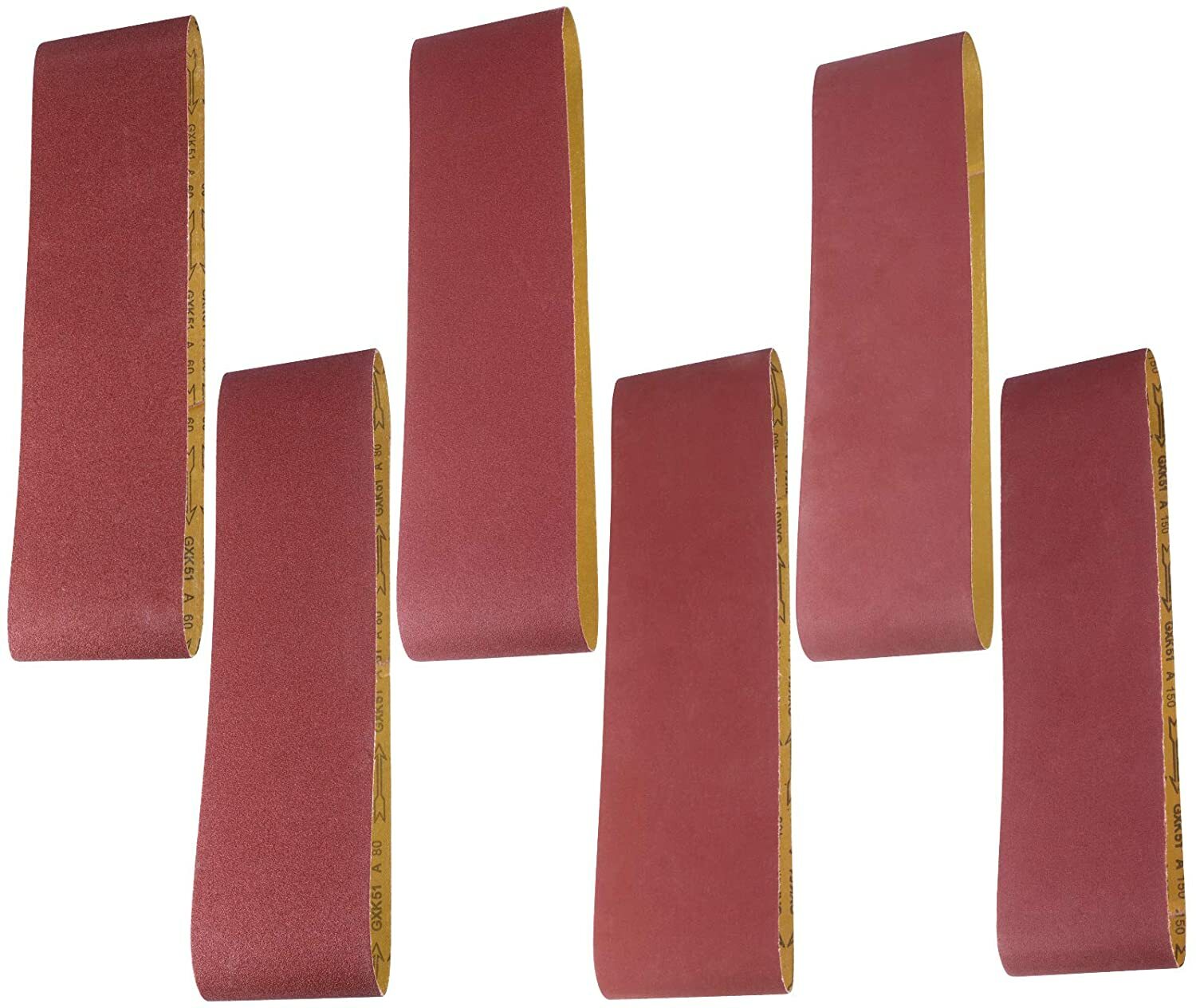6 PACK 6×48 inch Sanding Belts 60 80 120 150 240 400 Grit Belt Sander Sandpaper