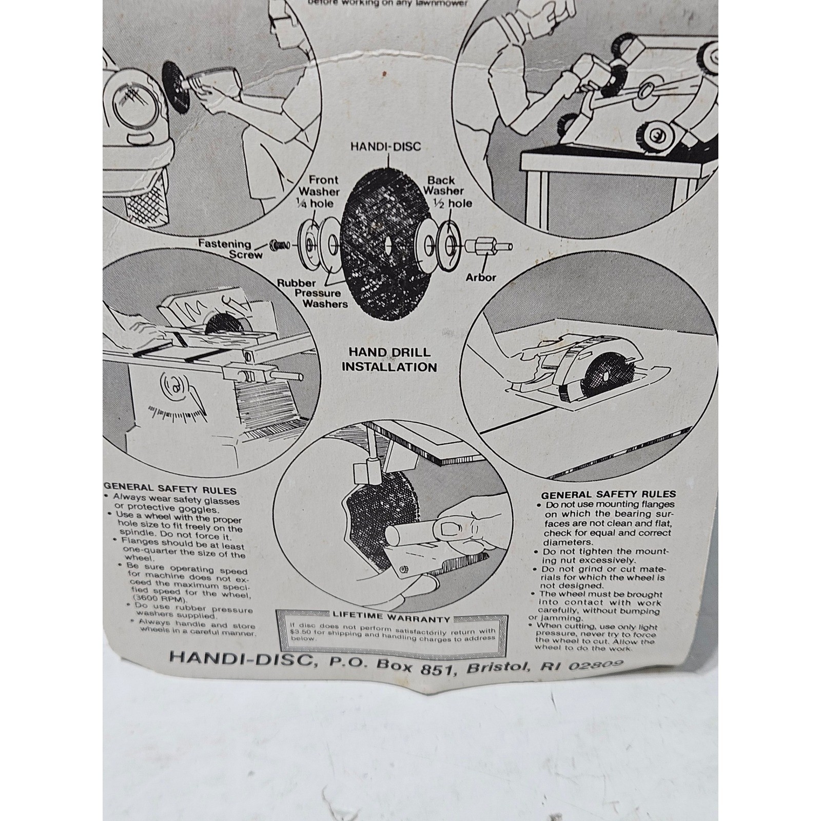 Handi-Disc Grinding Sanding Cutting Wheel Handi-Disc Metal Wood Plastic Ceramic