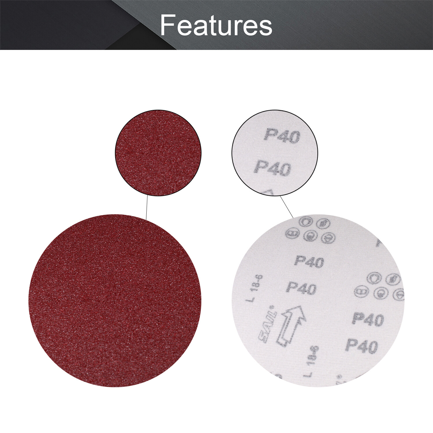 40-1200 Grit 8.8 Inch Hook And Loop Sand Paper Sanding Disc Dia Pad Flocking 10P