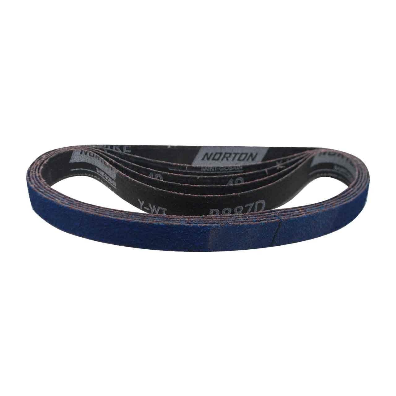 Norton 66254457869 3/4×20-1/2” BlueFire R887D ZA Cloth File Belts 40 Grit 50 pk