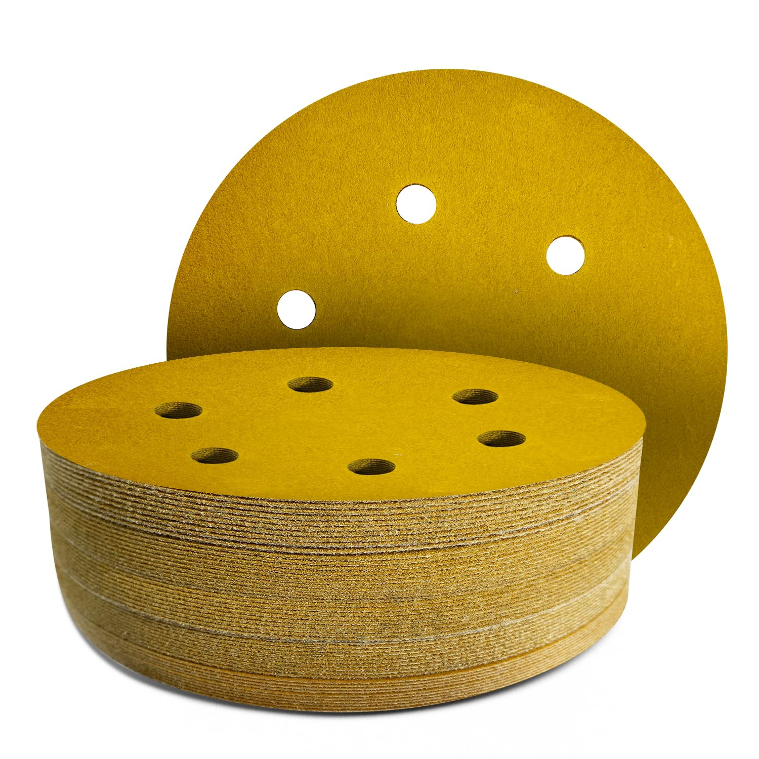 6 Inch Sanding Discs, 100-PCS, 6 Hole Hook and Loop Sandpaper Set, 60/80/120/180