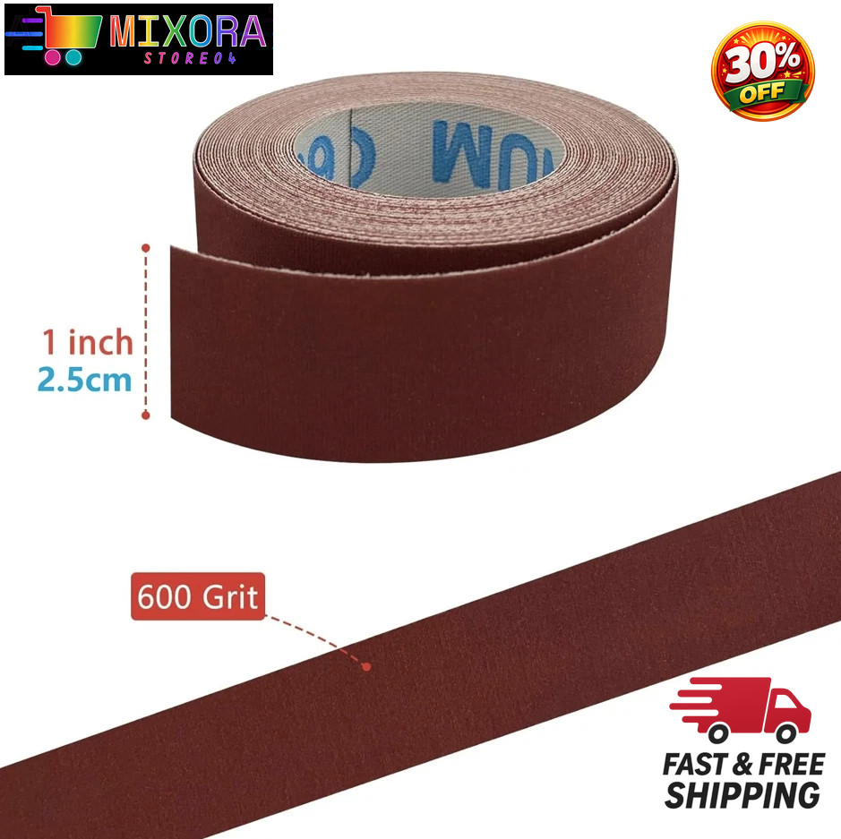 1pc 5M Emery Cloth Sandpaper Roll 1Inch Wood Metal Polishing Tape – NEW