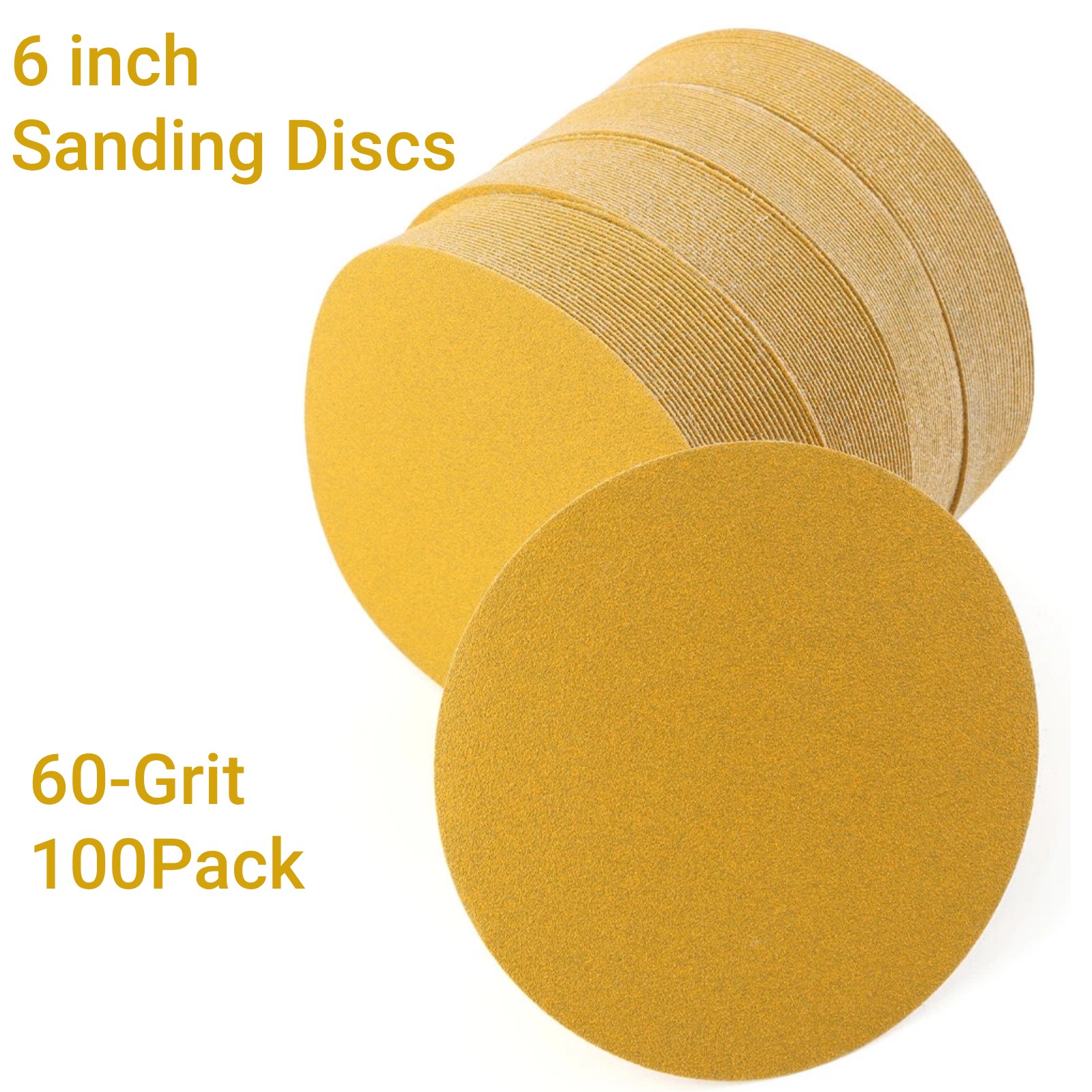 100Pcs 6 Inch Sanding Disc 60-800 Grit Hook and Loop Sandpaper Sanding Disc