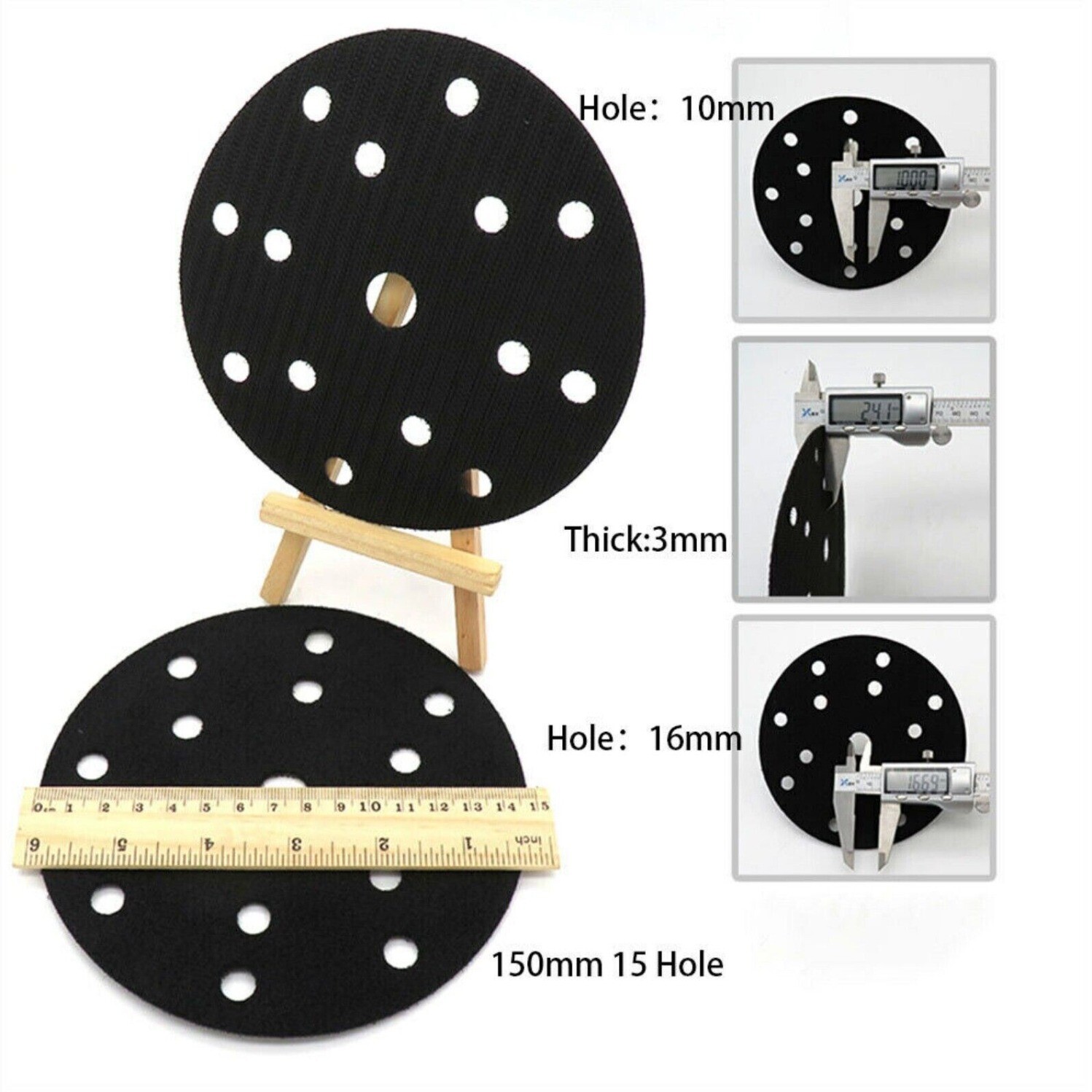 6″ 150mm Pad Saver Protector Pad for Sanding Pad Hook & Loop Backing Pad 15 Hole