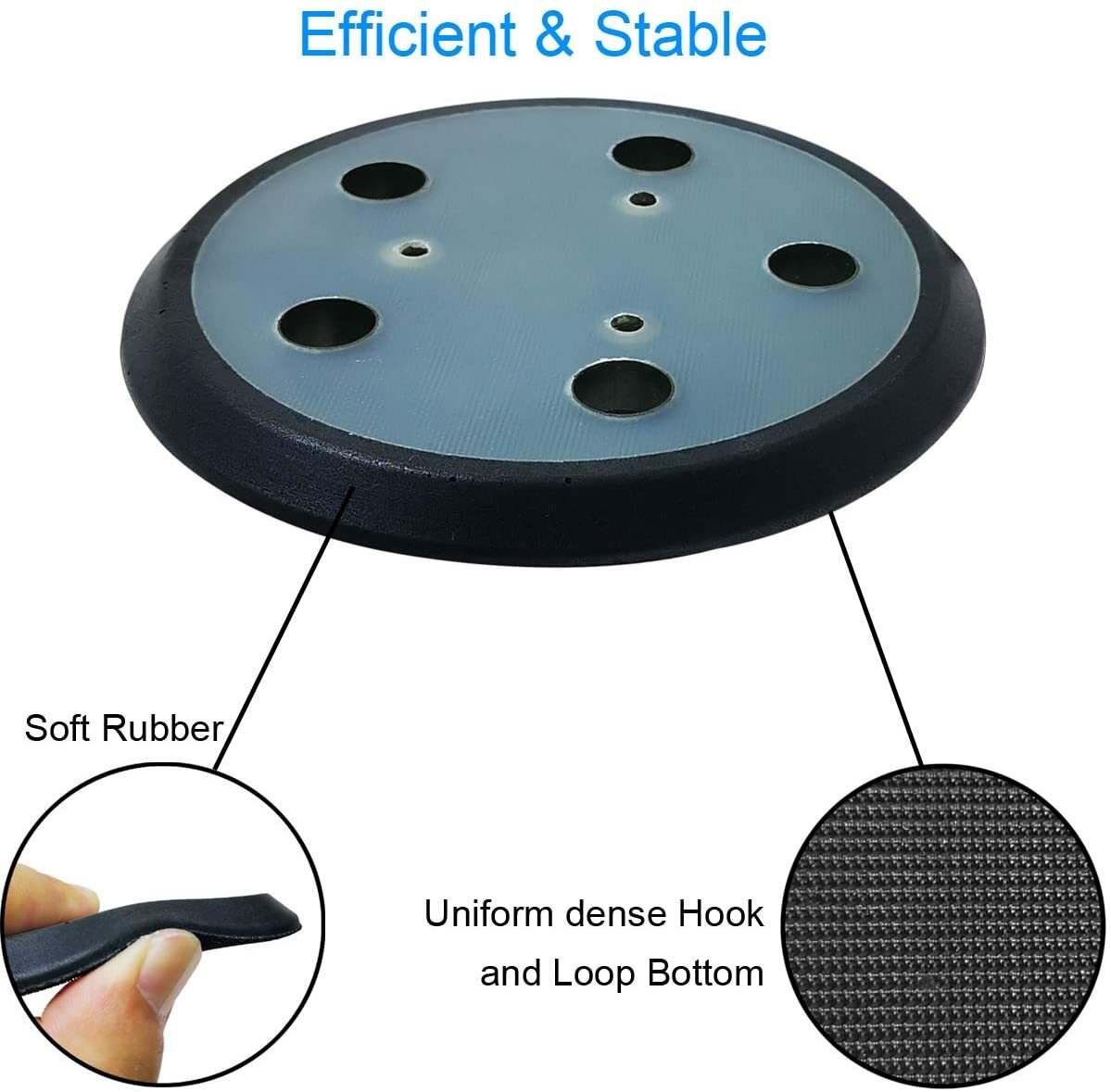 5″ Orbital Sander Replacement Pad Hook Loop 5-Hole 3-Screw for Porter Cable 333
