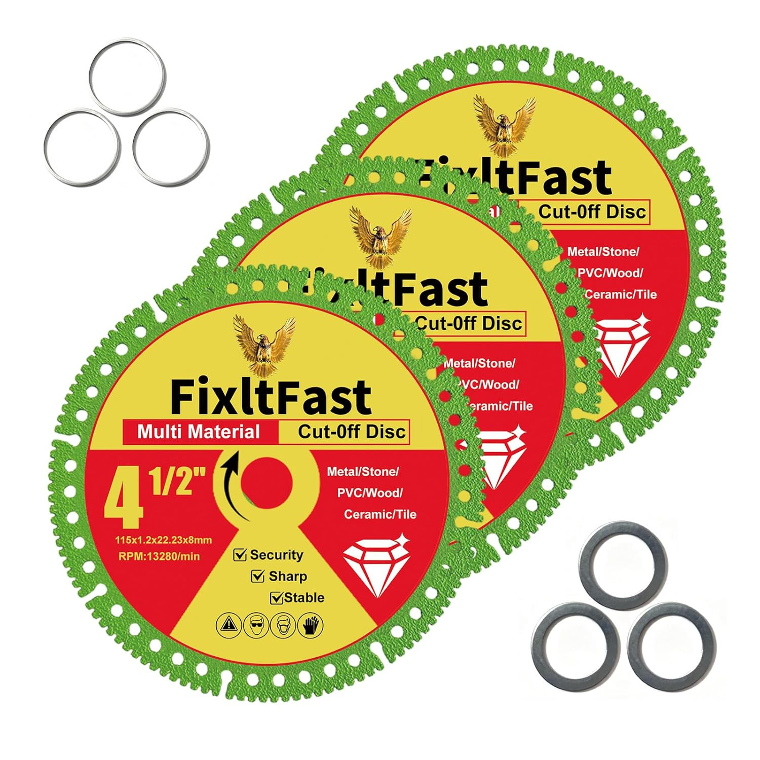 Fixltfast 4 1/2 X 7/8 Inch Indestructible Multi-Material Cut off Disc for Angle
