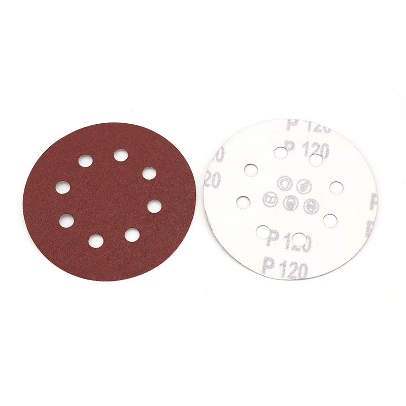 5 Inch 125mm 8 Hole Red Sandpaper Sheet Sanding Discs Polishing 40-2000 Grit