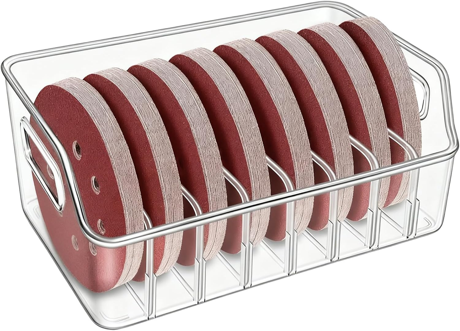 5 Inch Sandpaper Holder Storage Rack 8 Slots Clear Acrylic Sanding Discs