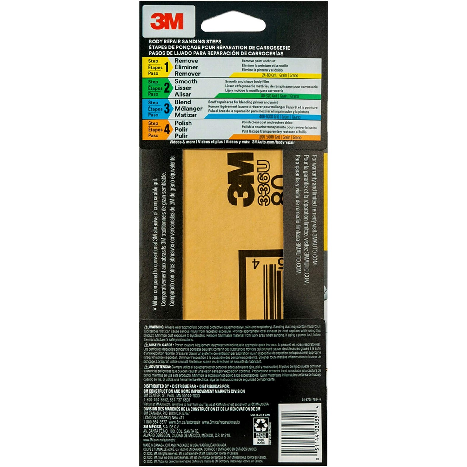 3M Sandpaper 80 Grit 3 2/3 in x 9 in 6 Sheets for Wood Metal Finishing