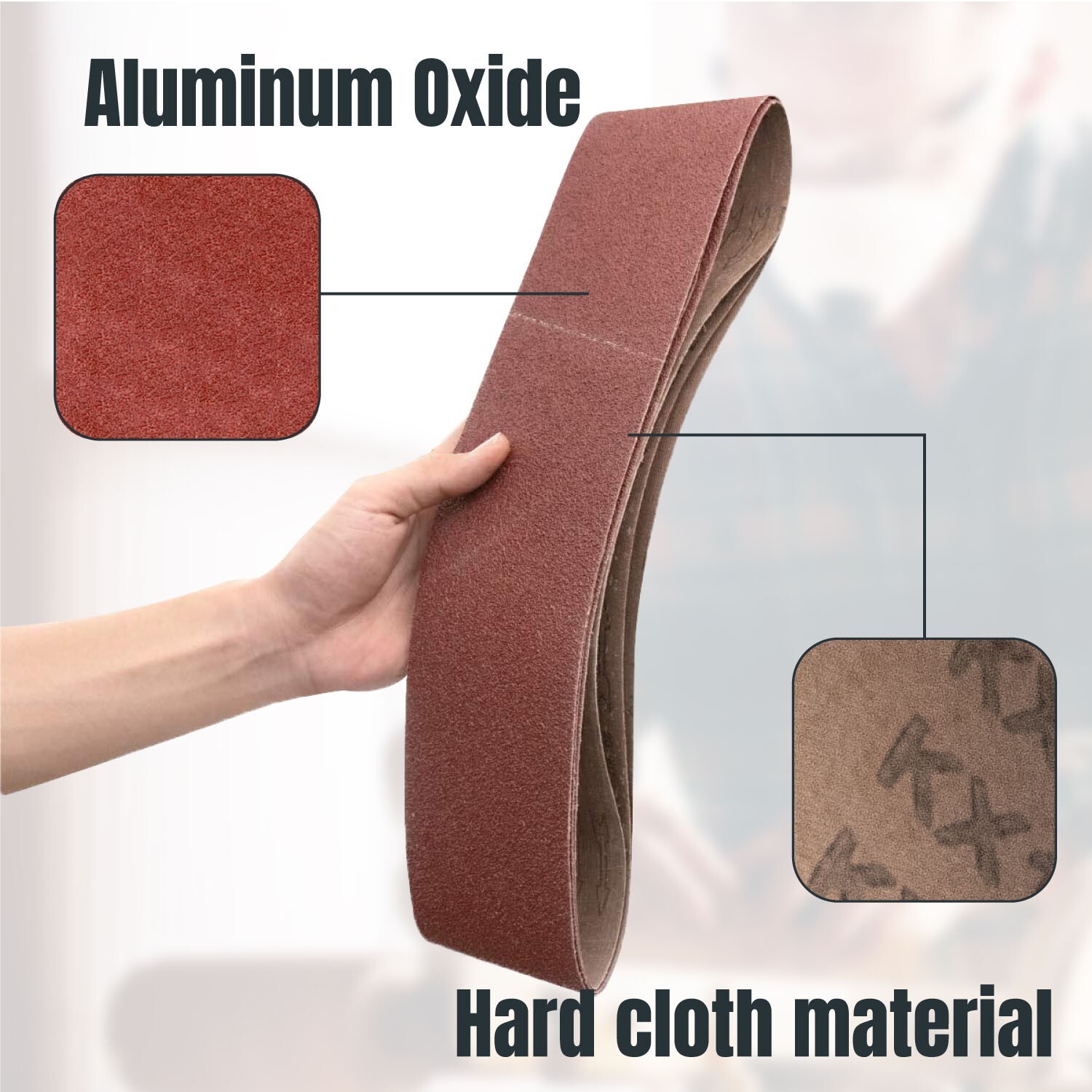 4″x36″ Sanding Belts, 80 Grit Aluminum Oxide Sandpaper 10 Pack Belt 110680