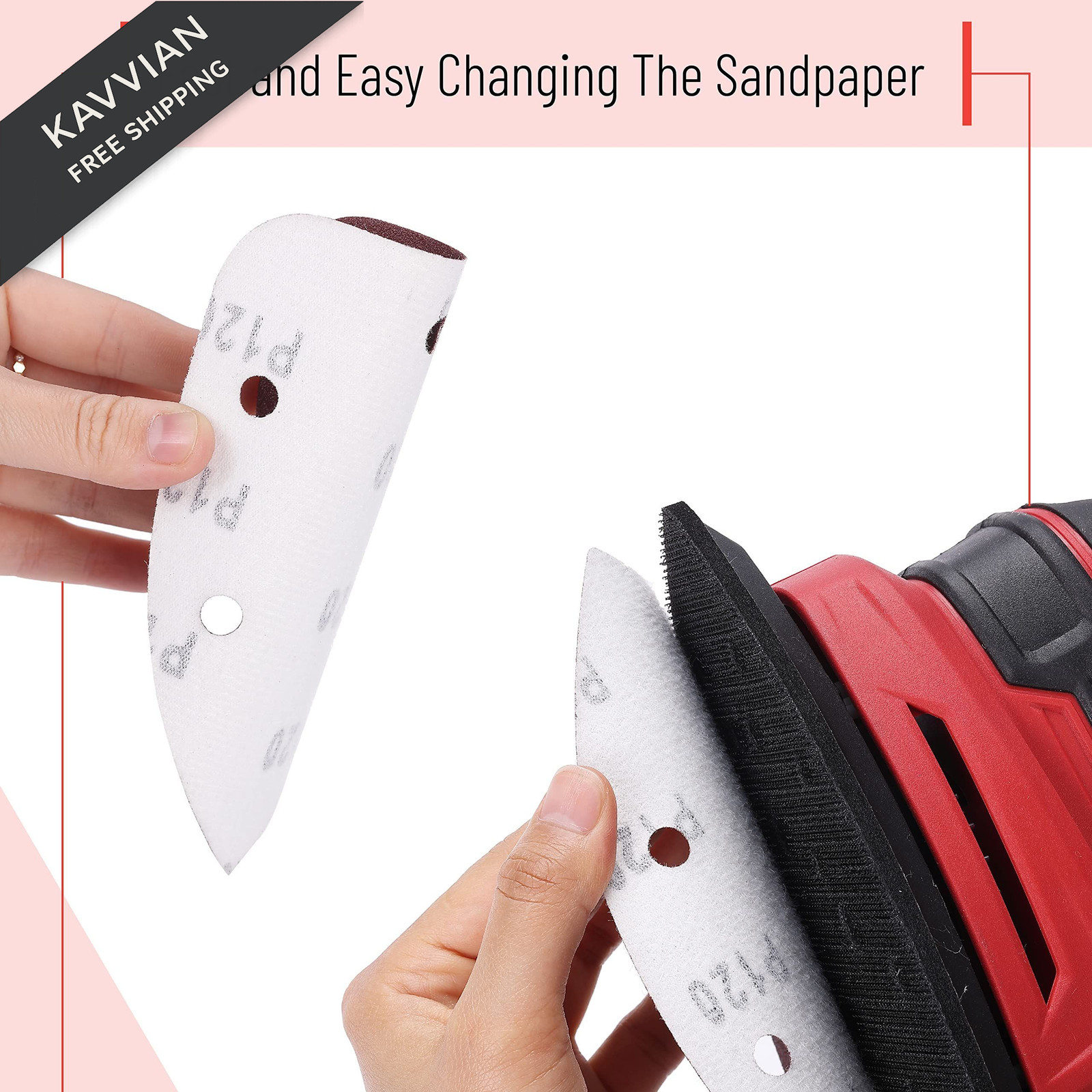Bates- Mouse Detail Sander Sandpaper, 30 pcs, 30 40-240 Grits, Red