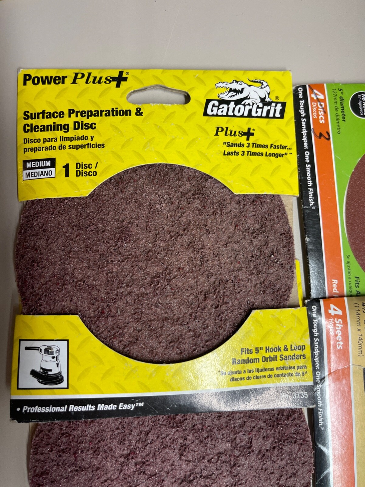 Gator 5″ Stick-On Sanding Discs 150 / 120 Grit + 2 Pack Cleaning / Preparation