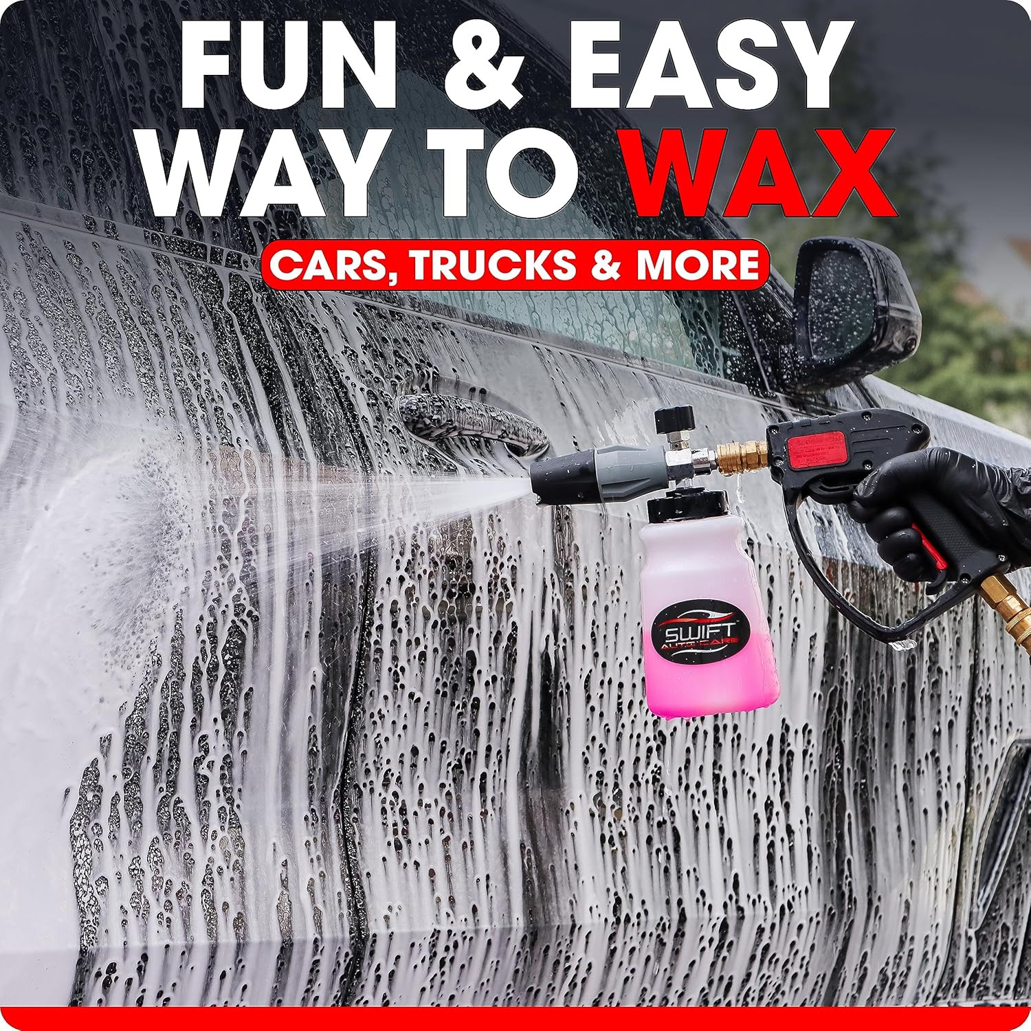Swift Touchless Ceramic Foamable Wax (32 Oz) – Spray On/Rinse off for High-Gloss