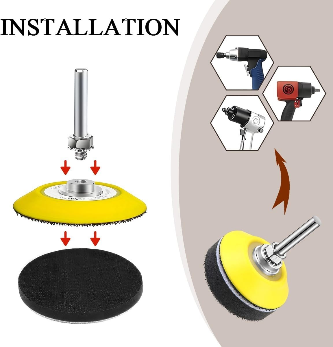 2-Piece 3-Inch Buffing & Polishing Discs for Drills & Grinders