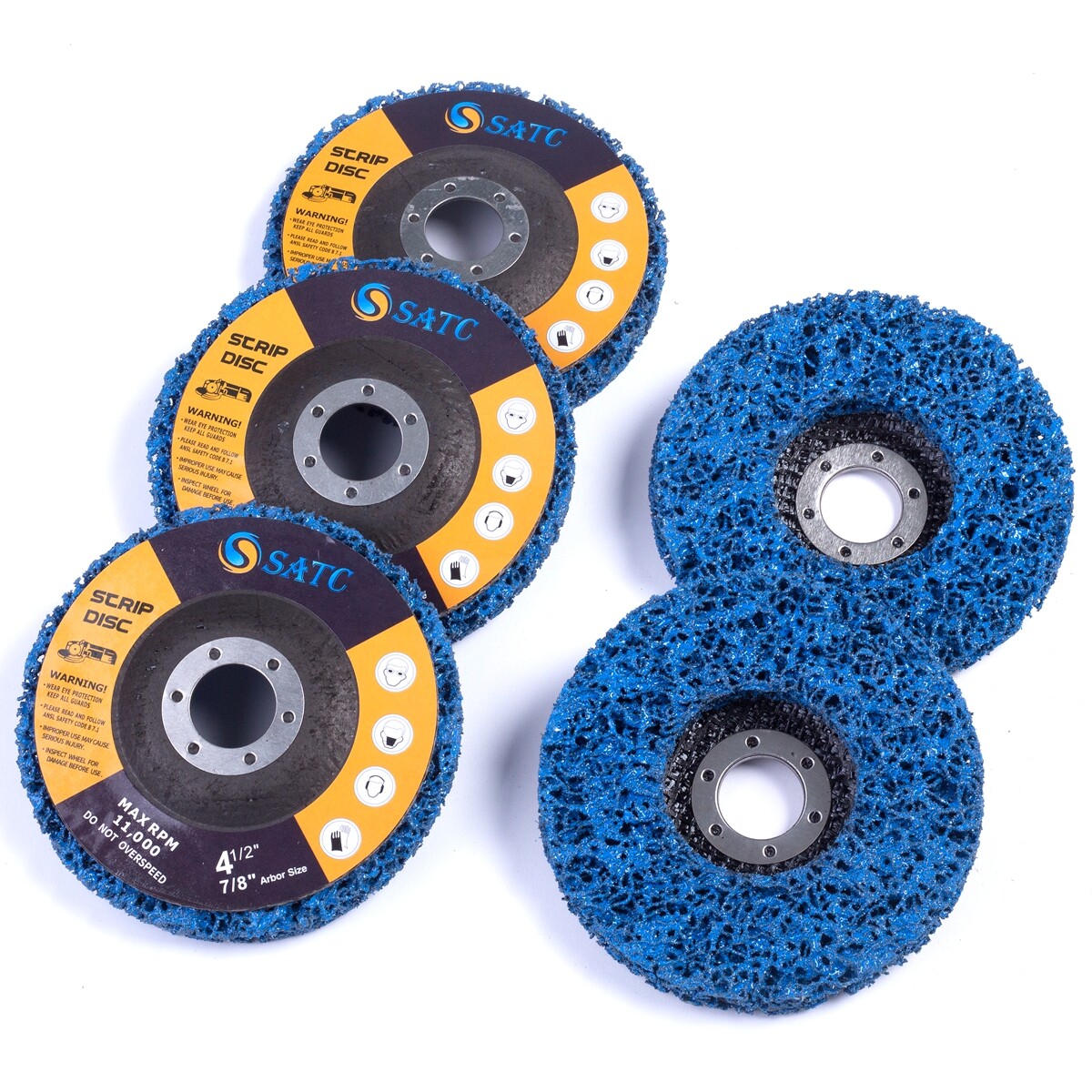 5PACK 4.5 inch Strip Discs 4-1/2″ x 7/8″ Bule Stripping Wheels for Angle Grinder