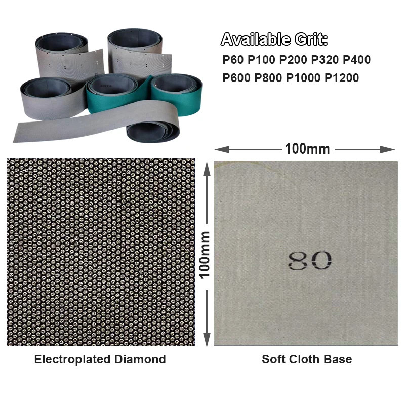 100x100mm Electroplated Sanding Sheets P60-P1200 Hand Polishing Sandpaper