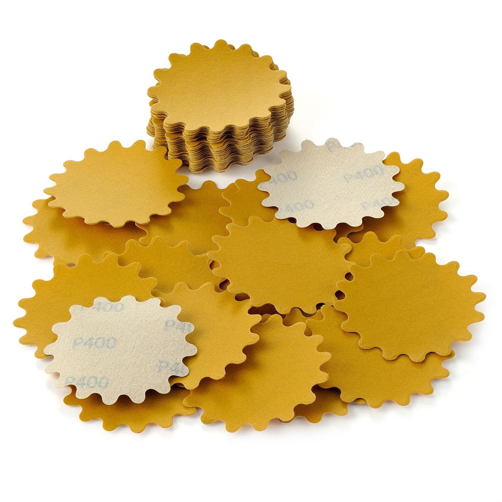 50 PCS Hook and Loop Sanding Discs, 3-Inch Flex Edge Wavy Sander Pads Alumina…