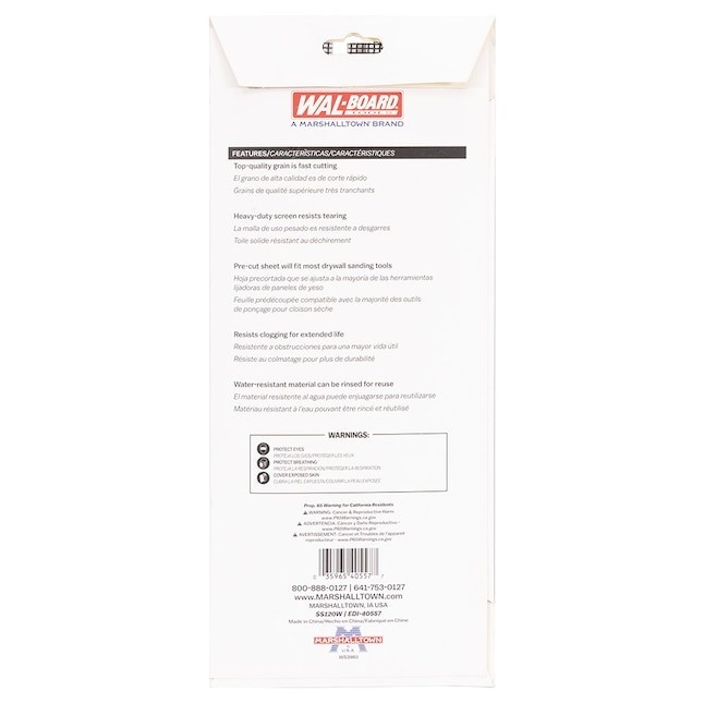 WAL-BOARD TOOLS Precut Drywall Sanding Screen Sandpaper 5 pk