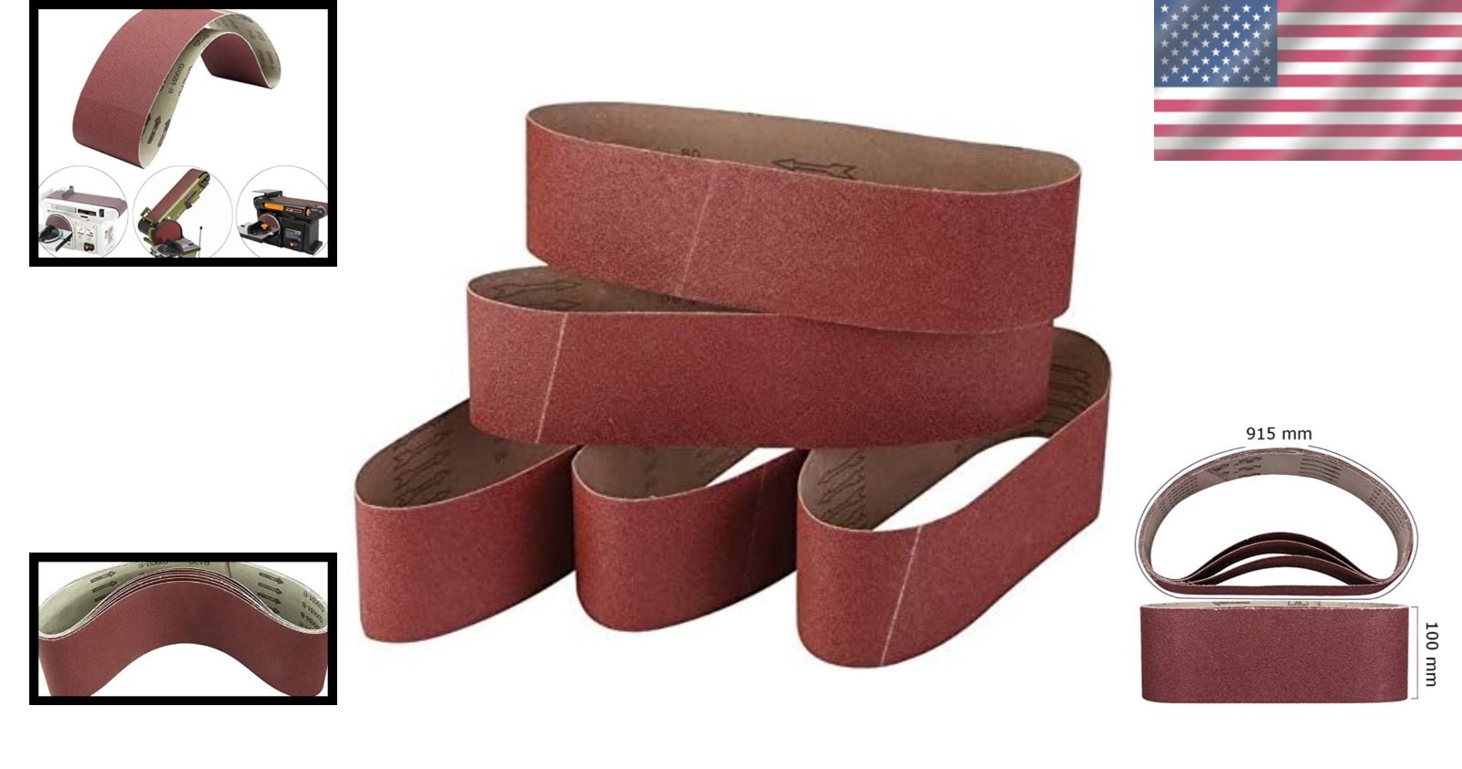 Durable 4 x 36 Inch Aluminum Oxide Sanding Belts – 5 Fine Grits for All Sanders