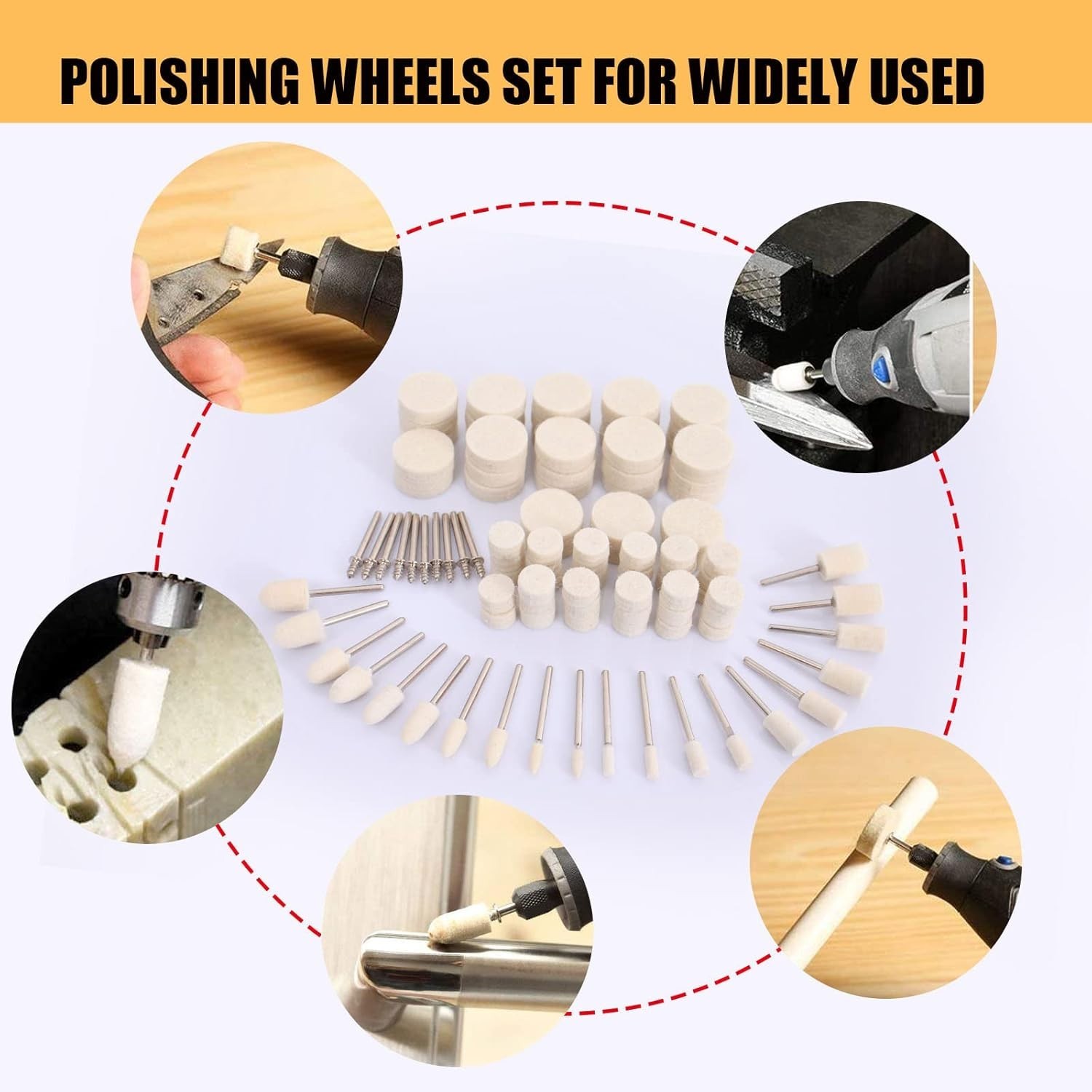 100PCS Polishing Buffing Wheel for Dremel Polishing Kit Polishing Wheel New