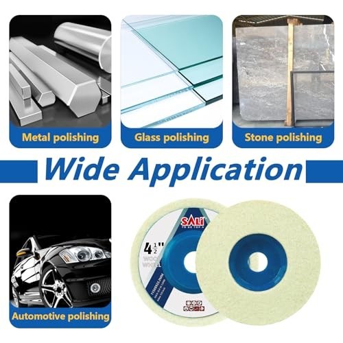 10 Pcs 4.5″ Wool Felt Polishing Wheel Discs for Angle Grinder – Metal, Stone, Ca