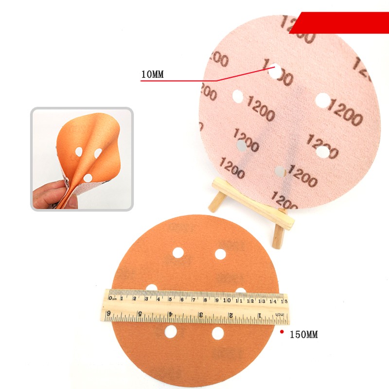 6″ – 150mm Wet And Dry Sanding Discs Film Sandpaper Pads Grit 600 – 5000 6 Hole