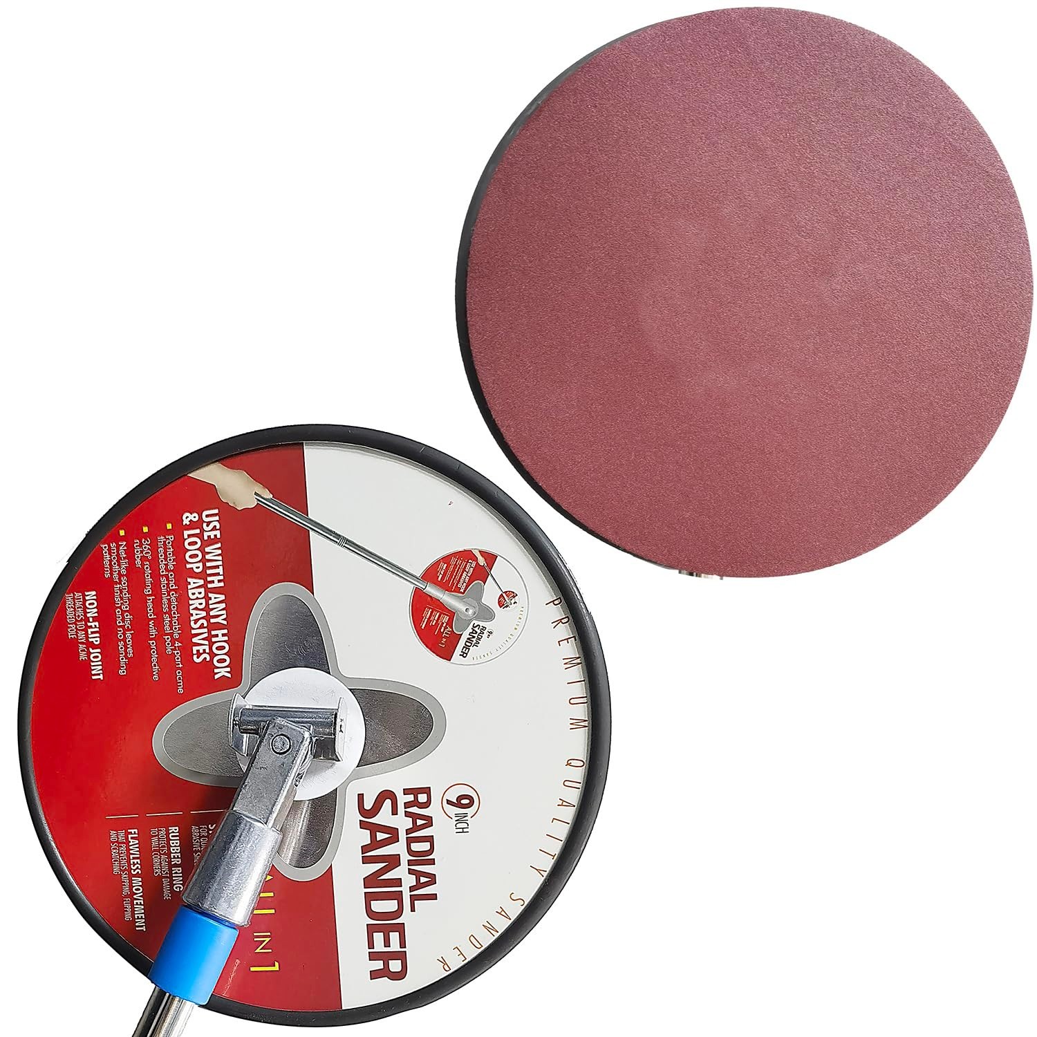10 PCS 9 Inch 240 Grit Sanding Discs for Hand Radial Sander – 9″ Round Hook &…