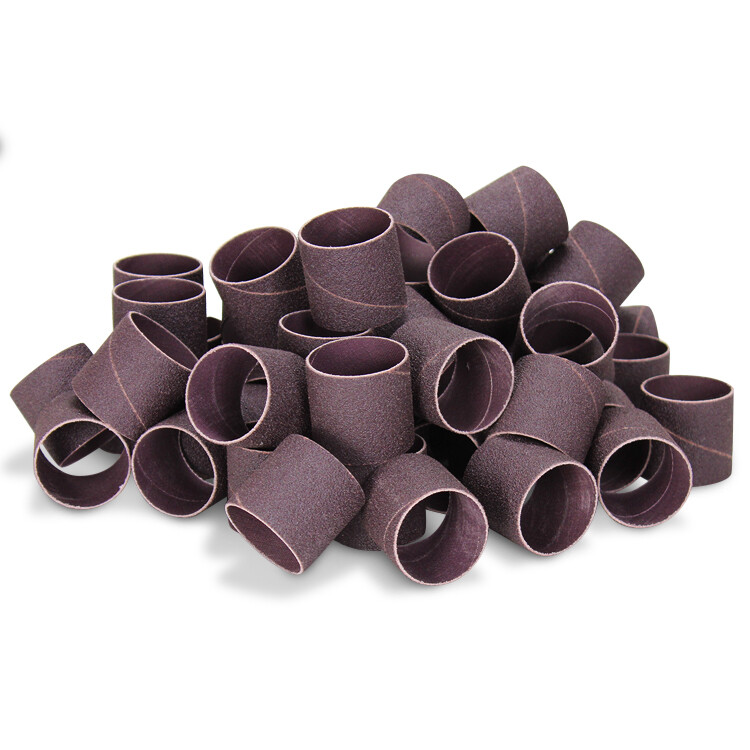 1″ x 1″ Aluminum Oxide Spiral Bands, No Lap Sanding Sleeves – 50 Pack