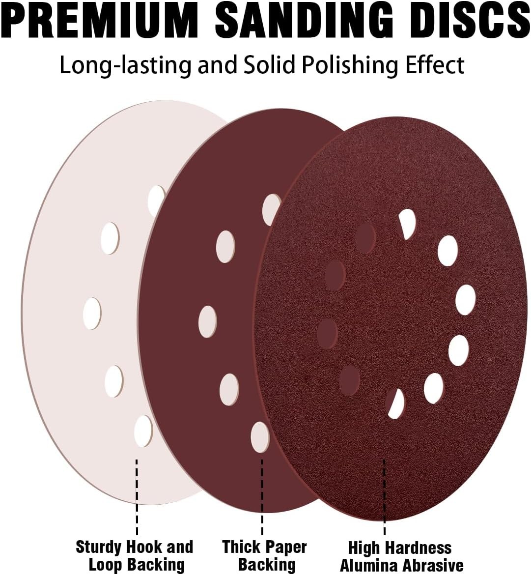 9 Inch 10 Hole Sanding Discs for Drywall Sander – 13 Pack of 240 Grits Drywall