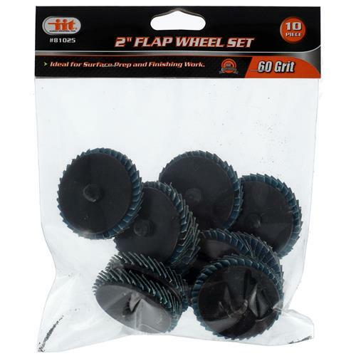10pc 2″ 60 Grit Flap Wheels Surface Discs 1/4″ Sanding Grinding Prep Pads 81025