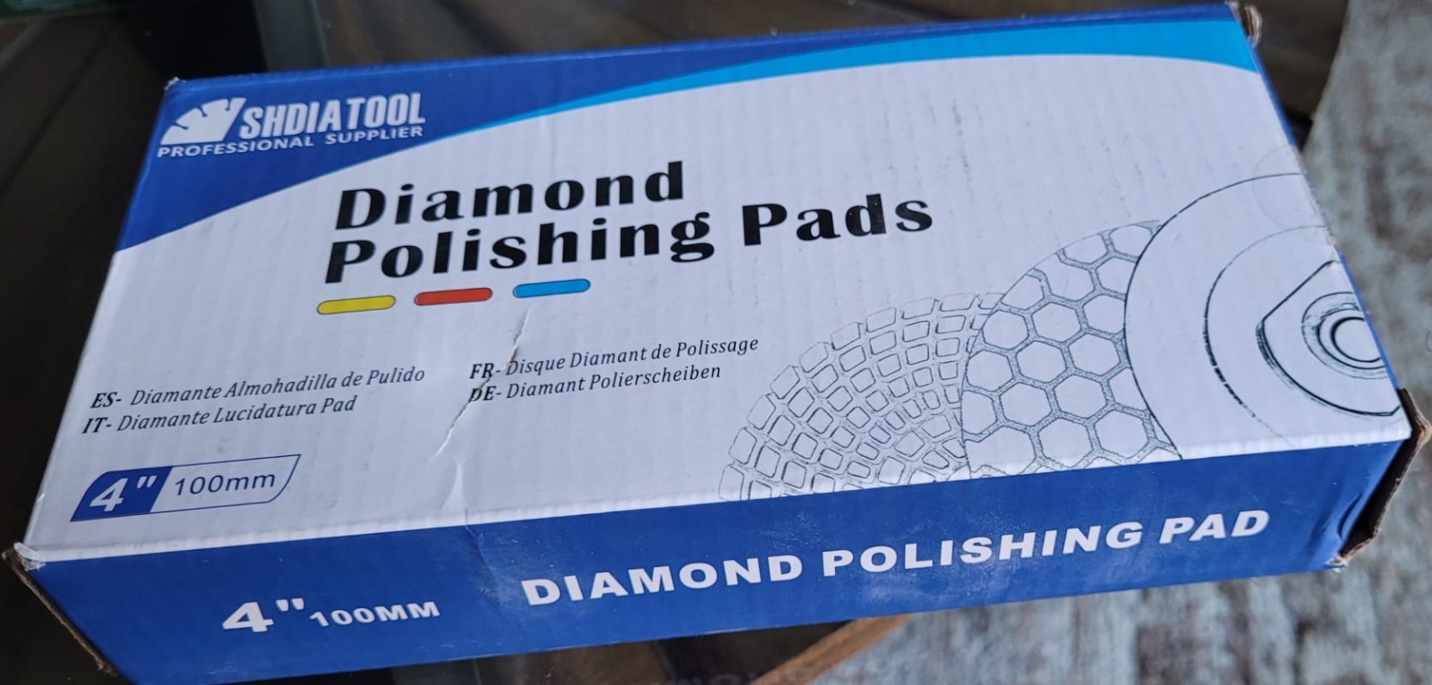 SHDIATOOL Diamond Polishing Pads 4″ Granite Marble Tile Sanding Discs 5/8 Backer