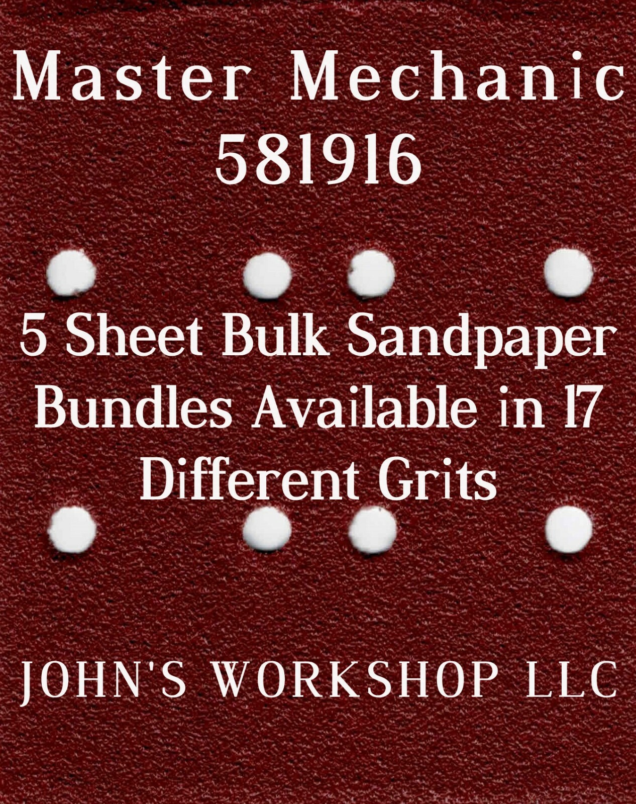 Master Mechanic 581916 – 1/4 Sheet – 17 Grits – No-Slip – 5 Sandpaper Bulk Bdls