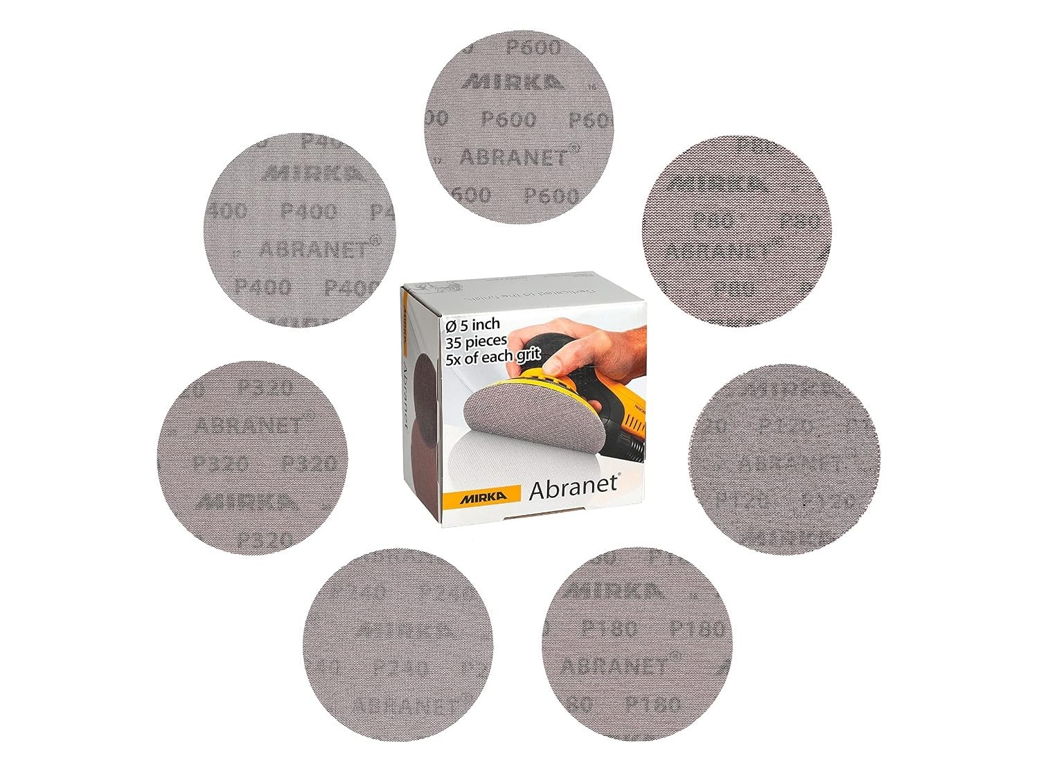 Innovative Abranet Hook and Loop Sanding Discs, 35-Pack