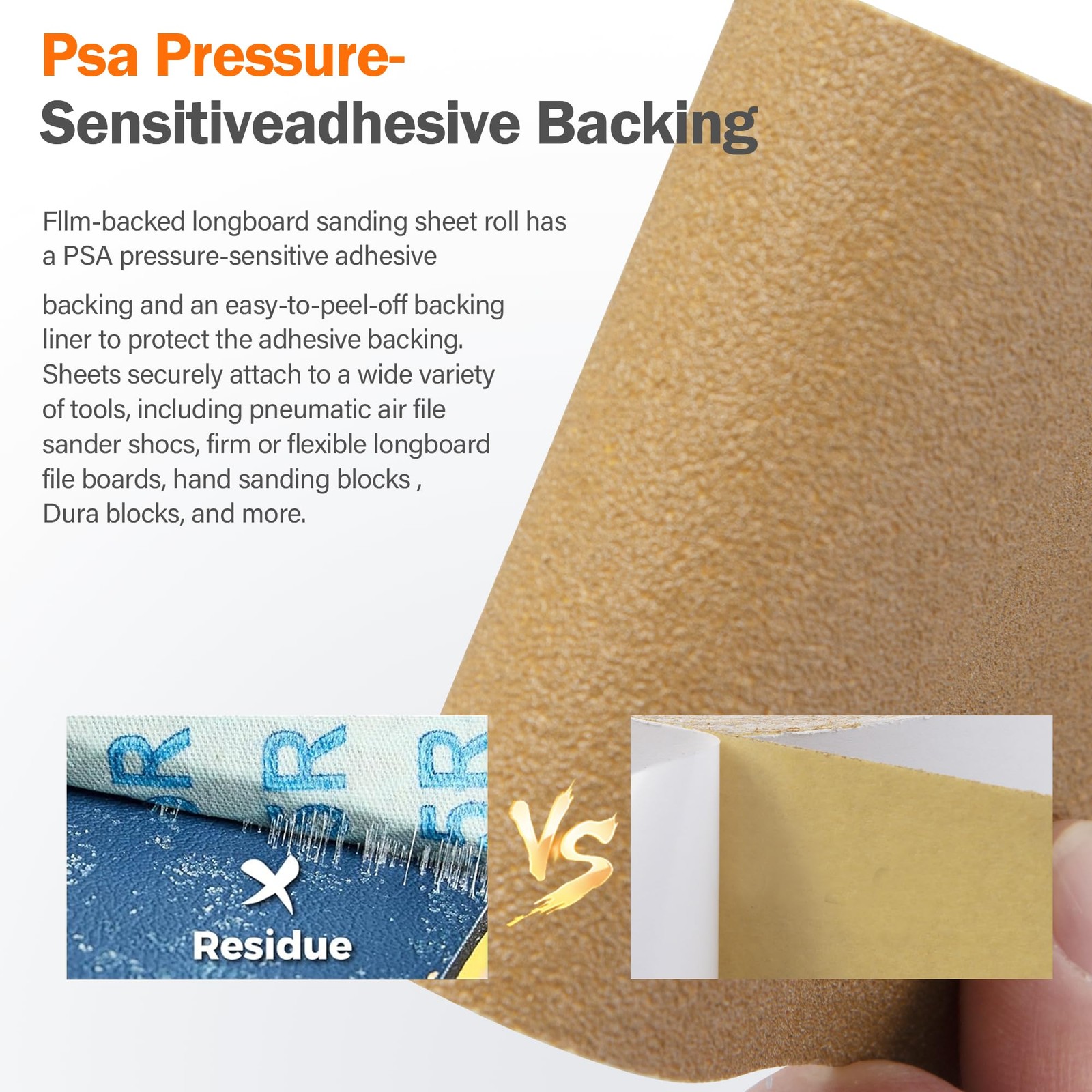 Kendo 80 Grit Longboard Sandpaper 2-3/4″ Wide Gold Zirconia Alumina 20 Yard
