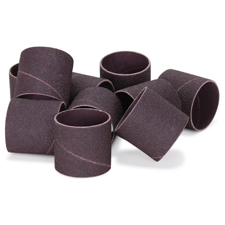 1″ x 1″ Aluminum Oxide Spiral Bands, No Lap Sanding Sleeves – 10 Pack